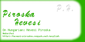 piroska hevesi business card